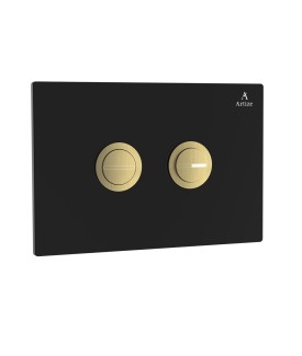 Cilica Pneumatic Black Glass Control Plate - Antique Bronze