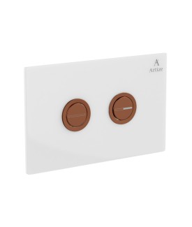 Cilica Pneumatic White Glass Control Plate - Blush Gold PVD