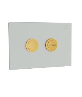 Cilica Pneumatic White Glass Control Plate - Gold Bright PVD