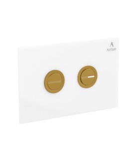 Cilica Pneumatic White Glass Control Plate - Gold Matt PVD