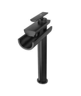 Single Lever High Neck Basin Mixer - Black Matt