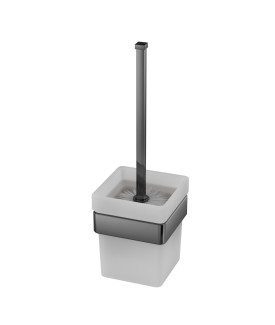 Toilet Brush and Holder - Black Chrome