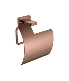 Toilet Paper Holder with Lid - Blush Gold PVD