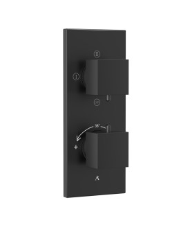 Thermatik-S In-wall Thermostatic Shower Valve with 3-Way Diverter - Black Matt