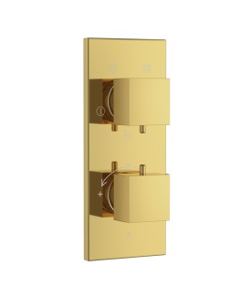 Thermatik-S In-wall Thermostatic Shower Valve with 4-Way Diverter - Gold Bright PVD