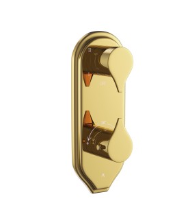 Thermostatic Shower Valve with 4-Way Diverter - Gold Bright PVD