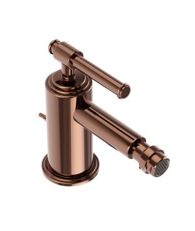 Single Lever Bidet Mixer with Popup Waste - Blush Gold PVD