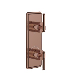 Exposed Part Kit of Thermostatic Shower Mixer with 4-way diverter - Blush Gold PVD