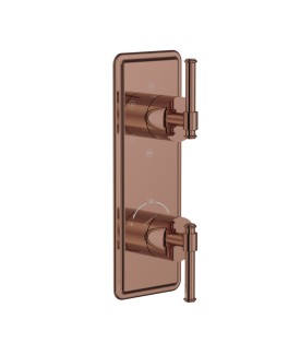 Exposed Part Kit of Thermostatic Shower Mixer with 5-way diverter - Blush Gold PVD