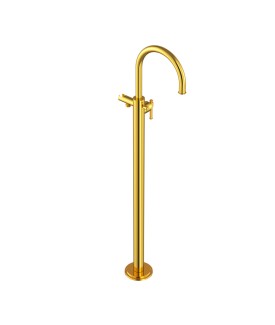 Exposed Parts of Floor Mounted Single Lever Bath Mixer - Gold Bright PVD