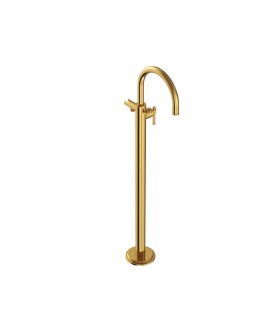 Exposed Parts of Floor Mounted Single Lever Bath Mixer - Gold Bright PVD