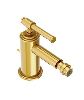 Single Lever Bidet Mixer with Popup Waste - Gold Bright PVD