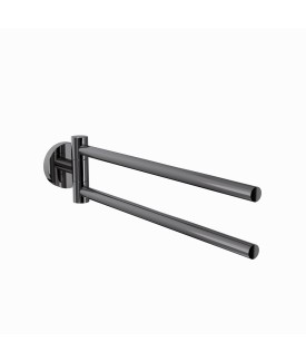 Swivel Towel Holder Twin Type - Black Chrome