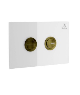 Cilica Pneumatic White Glass Control Plate - Antique Bronze