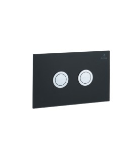 Cilica Pneumatic Black Glass Control Plate - Chrome