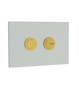 Cilica Pneumatic White Glass Control Plate - Gold Bright PVD