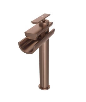 Single Lever High Neck Basin Mixer - Antique Copper