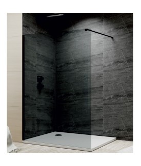 Walk-in Panel - Black Frame | Black Glass-800 mm