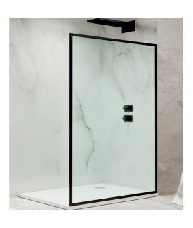 ALPHA - Walk-in Enclosure (Fully Framed) - Black Frame | Clear Glass-700 mm