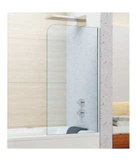 Tub Mounted Free Standing Bath Screen - Chrome Frame | Clear Glass-800 mm