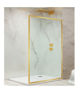 ALPHA - Walk-in Enclosure (Fully Framed) - Gold Frame | Clear Glass-700 mm