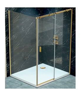 Fusion Plus “L” shaped shower enclosure (Left Version) - Gold Frame | Clear Glass-800x1200 mm