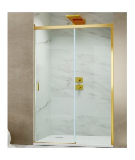 Optima Wall to wall shower enclosure - Gold Frame | Clear Glass-1000 mm