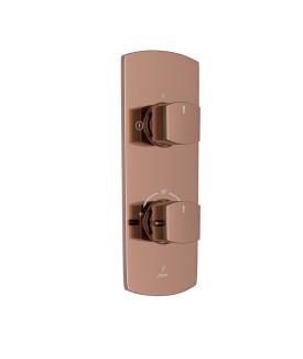 Aquamax 2 Outlet Thermostatic Shower Mixer - Blush Gold PVD