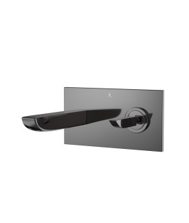 Joystick wall mounted Basin Mixer - Black Chrome