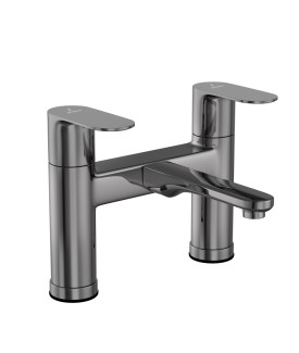 2 Hole H Type Bath Filler - Black Chrome