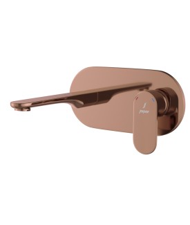 2 Hole Wall Mounted Basin Mixer - Blush Gold PVD