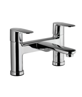 2 Hole H Type Bath Filler - Chrome