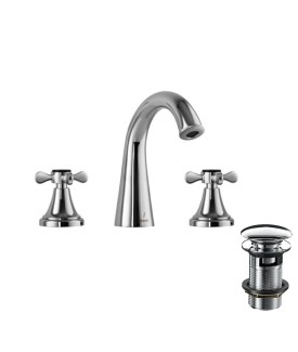 3 Hole Basin Mixer - Chrome