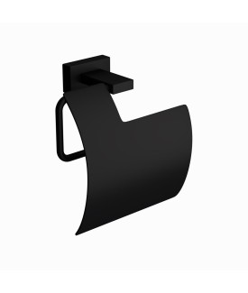 Toilet Paper Holder with Lid - Black Matt