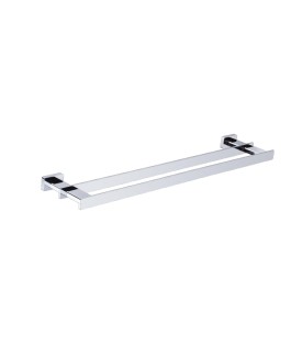 Twin Towel Rail 600mm Long - Chrome