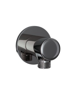 Round Wall Outlet - Black Chrome