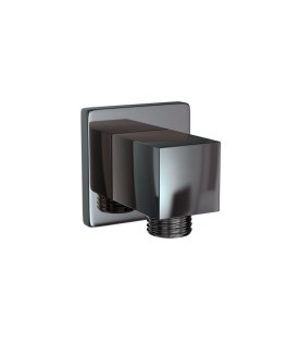 Square Wall Outlet - Black Chrome