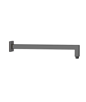 Square Shower Arm, 400mm - Black Chrome