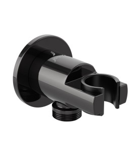 Round Wall Outlet - Black Chrome