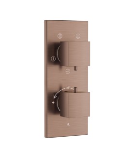 Thermatik-S In-wall Thermostatic Shower Valve with 4-Way Diverter - Antique Copper