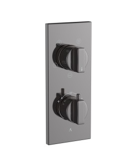 Thermatik-R In-wall Thermostatic Shower Valve with 4-Way Diverter - Black Chrome