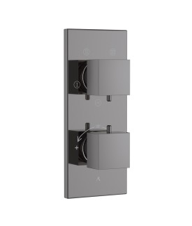 Thermatik-S In-wall Thermostatic Shower Valve with 4-Way Diverter - Black Chrome