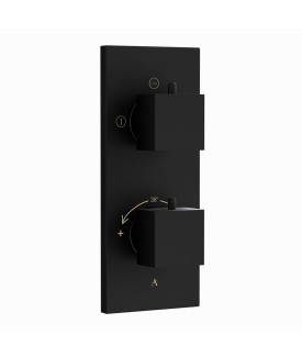 Thermatik-S In-wall Thermostatic Shower Valve with 2-Way Diverter - Black Matt