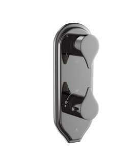 Thermostatic Shower Valve with 4-Way Diverter - Black Chrome