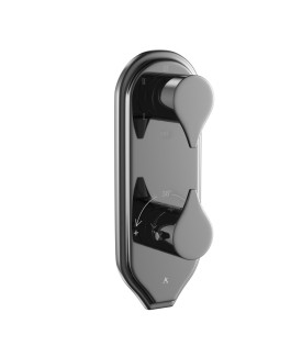 Thermostatic Shower Valve with 5-Way Diverter - Black Chrome