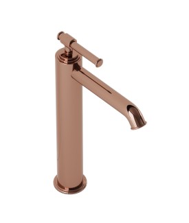 Single Lever High Neck Basin Mixer - Blush Gold PVD