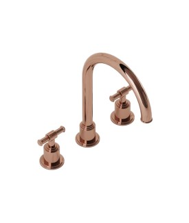 3 Hole Basin Mixer - Blush Gold PVD