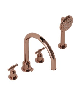 4-Hole Bath & Shower Mixer - Blush Gold PVD