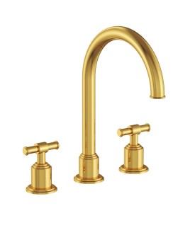 3 Hole Basin Mixer - Gold Bright PVD