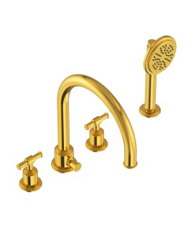 4-Hole Bath & Shower Mixer - Gold Bright PVD